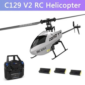 RC헬리콥터 RC헬기 C129 V2 6 채널 원격 컨트롤러 충전 장난감 UAV 야외 항공기, 1)1Battey, 1개