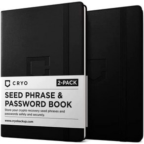 CRYO Cypto Seed Phase Stoage Notebook - 방수 스톤 페이퍼 북 - Cyptocuency Recovey Phase Passwod Keepe - 콜드 스토리지 월렛 백업 저널 - 포켓 사이즈 2팩