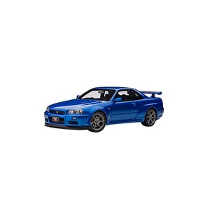 AUTOat 1/18 닛산 스카이라인 GTR R34V 스펙 II 베이 사이드 블루 77408, 1개, 상세페이지 참조