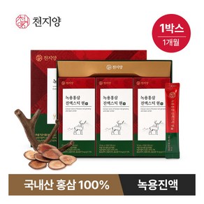 [천지양] 녹용홍삼 진액스틱 현 (10ml X 30포) X 1박스