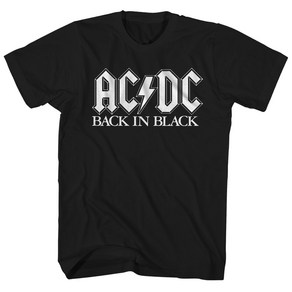 ROCKPANDA AC/DC 반팔티 Back In Black Stencil Logo