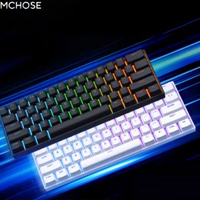 [cy] MCHOSE Ace 60/Ace 60 PRO 마그네틱축 기계식 게이밍 키보드 Ace 68 유선버전 60%배열 1600만색RGB 시즌신상, Ace60무광판-블랙-(빙옥자축)