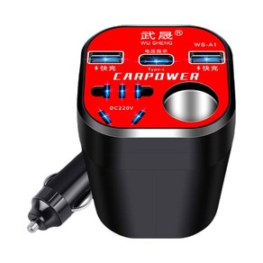 220V 충전 고속 12V 어댑터 차량용 PD 소켓 24V 200W 인버터 컨버터 QC3.0 USB C타입, Without Display, China, 1개