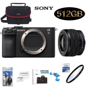 SONY 풀프레임 미러리스 A7C2+FE 28-60mm F4-5.6+512G+KENKO AIR UV 필터+미러리스카메라BAG+크리닝킷+LCD필름+리더기 고용량 풀패키지, 블랙