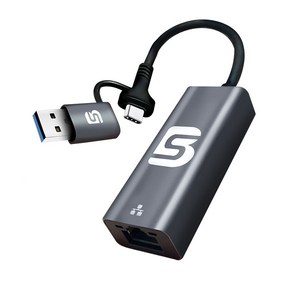 비에스 USB3.0+TYPE C 3.1 2NE1 랜카드 BS-LAC30 외장형 기가비트 랜카드