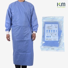 케이엠헬스케어 일회용 멸균 수술가운 SMS 보호 30벌 KM Healthcae SMS Sugical Gown, L, 30개