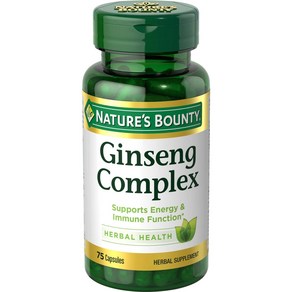 Natue's Bounty Ginseng Complex Capsules Suppots Vitality & Immune Function 75 Capsules, 1개, 75정