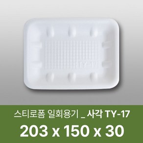 태양산업사 일회용 포장용기 일회용접시 사각트레이 TY-17 1박스(100개입), 1개, 100개