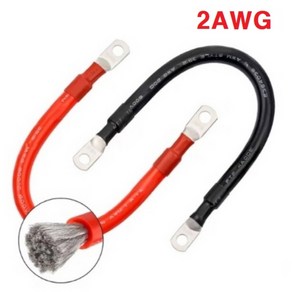 실리콘케이블 / 2AWG / 35SQ / 양쪽 구리터미널 / 7000가닥 구리선 / 전원 케이블 / 적정전류 200A