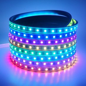 삼항LED 12V용 튜브타입 네오픽셀 스노우펄 RGB LED, 네오픽셀LED바 검띠 110cm, 1개