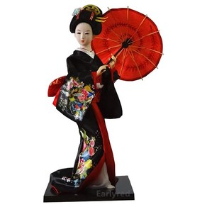 Ealyed 12 Inch Japanese Geisha Kimono Doll 30cm Asian Kimono Doll Collectible Figuine Decoatio, 1개, Red