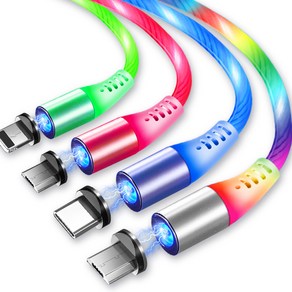 호프너 USB C타입 아이폰 안드로이드 LED 고속충전 케이블, C타입-레드, 1개