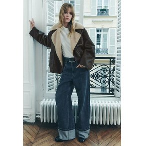 ZARA 여성자켓 아방가르드 루즈 세미 무스탕 재킷