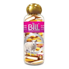 BILL Natual Souces® Lamb Placenta Facial Moistuize with Vitamin E Gelcaps 양태반 비타민E/100정, 1개