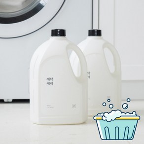 [2개] 온가족 대용량 세탁세제 EM효소 중성세제 라임향 2.5L 1+1 드럼용 일반용, 단품, 2개