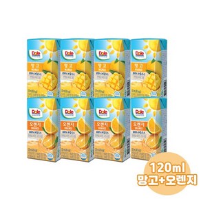 Dole 돌주스 프리미엄 100% 과즙주스 120ml 망고맛16+오렌지맛16/총32팩/무료배송