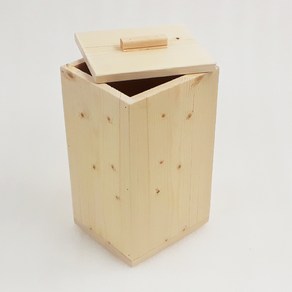 휴지통 천연원목 우드 쓰레기통 10tLG, 우드 휴지통-소-Low 16x14x24cm, 1개