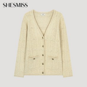 [쉬즈미스(SHESMISS)] [쉬즈미스] 루즈핏 체크 브이넥 가디건_SSKCDO41120_BE