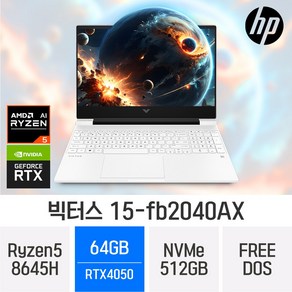 HP 빅터스 15-fb2040AX, Fee DOS, 64GB, 512GB, 화이트