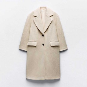 ZARA 가을 겨울 여성용 포켓 라펠 부클레 롱 코트 윈드 브레이커 재킷 8073243 712