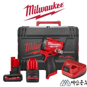 [밀워키] M12 FIW2F12-5252X / 12V FUEL 임팩트렌치 III 5.0Ah+2.5Ah 세트, 1개