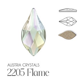 스와로브스키 2205 Flame 플랫백 네일아트 스톤 재료, 2205 Flame (7.5mm), 1개, 크리스탈