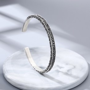 MINISHELL 순은 실버 S925 은 뱅글 BANGLE 팔찌 6mm 선물 풀 덩굴