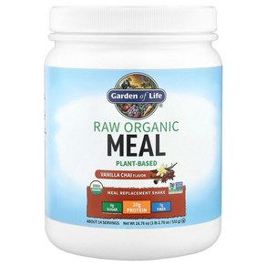 Gaden of Life (가든 오브 라이프) 무가공 오가닉 밀 셰이크 & 식사 대용식 바닐라 향 카이 454g(16oz), 16 온스, 1개, 454g