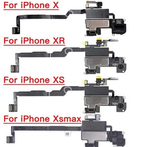 X XR XS 맥스용 이어 스피커 플렉스 케이블 교체 상단 라우드 링 마이크 포함 얼굴 ID 없음