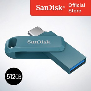 샌디스크 공식인증정품 USB 메모리 Ultra Dual Go 울트라 듀얼 고 Type-C OTG USB 3.2 SDDDC3 512GB 나바지오블루