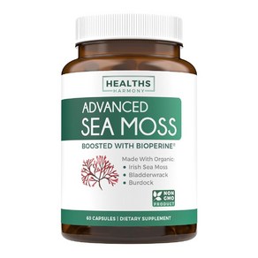 헬스 하모니 Healths Harmony 바다이끼 시모스 Sea Moss 아이리쉬모스 우엉뿌리 흑후추 바이오페린 60 캡슐