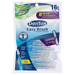 DenTek 47701002582 Wide Brush 16 Count Pack of 3 DenTek 47701002582 와이드 브러시 16개 3팩