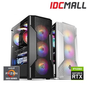 조립컴퓨터 라이젠5 5600 RTX2060 배틀그라운드 발로란트 디아블로4 디아2레저렉션 PC 본체, 01.블랙 LED 케이스