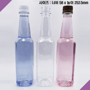 [보틀스] 500페트병 500미리 500ml 500cc 와인사각 페트병 플라스틱병 공병 PET병 빈페트병 페트공병 국산, 1개, 빨강색 캡