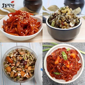 [모든반찬] 밑반찬 4종세트 각400g/ 진미채무침+멸치조림+영양모듬콩+오징어젓