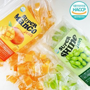 슈퍼 애플 망고 샤인머스켓 믹스 후르츠 젤리 디저트 간식 mix jelly 개별 낱개 포장 HACCP 가공, 1세트, 1kg