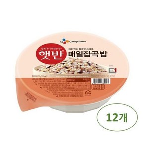 해인푸드CJ 햇반 매일잡곡밥 210G12입 학원 학교 야유회 사무실 탕비실 간식 집 회사 휴게실, 210g