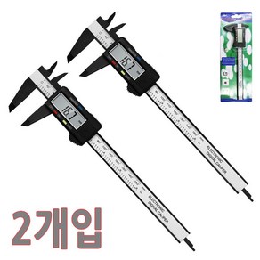 [2개 묶음](디지털 버니어 캘리퍼스 카본-1 150mm-1P+1P) 15cm 노기스 측정자 스틸자 자동, 2개