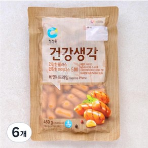 청정원 건강생각 비엔나 프라임, 6개, 450g