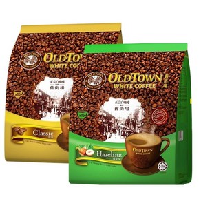 올드타운 OLDTOWN 화이트 커피 클래식 헤이즐넛 세트 싱가포르 말레이시아, 35g, 1세트, 15개입