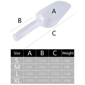 플라스틱 아이스 스쿠프 투명 식품 얼음 삽 캔디 디저트 곡물 생일 웨딩 파티 주방, 1개, 1. 1Pc S