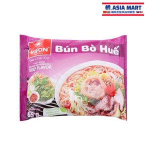 베트남라면 비폰 분포후에 소고기향 VIFON Bun Bo Hue BEEF FLAVOR 65g woldfood, 1개