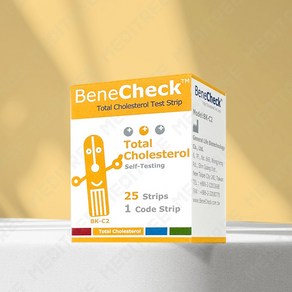 베네첵 BeneCheck 콜레스테롤시험지 25매 검사지 (알콜스왑25매증정) 당뇨관리용품>>혈당측정지, 1개