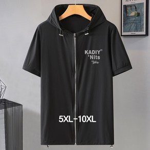 남자 빅사이즈 반팔 티셔츠 5XL~10XL 쿨소재 후드 집업 캐쥬얼 남성 여름 티