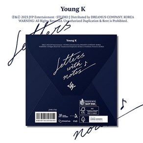 [특전 북마크+포토카드+클리어필름] (Young K) 영케이 디지팩 Lettes with notes (Digipack Ve.) / 포토북+포토카드+엽서+폴딩포스터+리릭스티커