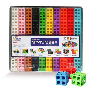 업브레인 신형 4홀큐브 2cm 10색 100pcs 놀이 학습 교구 장난감 완구 블록, 1개