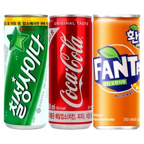 코카콜라 칠성사이다 환타 오렌지 245ml 3종 30캔 세트, 30개