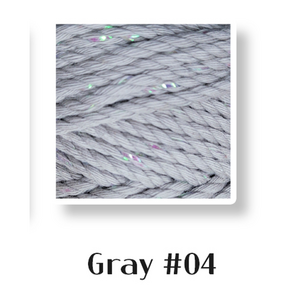 3.0mm 100 yad 글로시 꼰사 순면 로프 마크라메 재료 반짝이실, 1개, GLOSSY GRAY