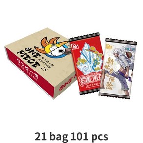 니카 반다이 원피스 일본 카드 박스 앨범 5 루피 조로 나미 와노 보드 게임 희귀 한정 소장, [09] 21 bag 101 pcs, 1개