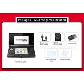 닌텐도 호환용 3DS 용 휴대용 게임 콘솔 3DSXL 3DSLL 무료 게임 128GB 수천 개